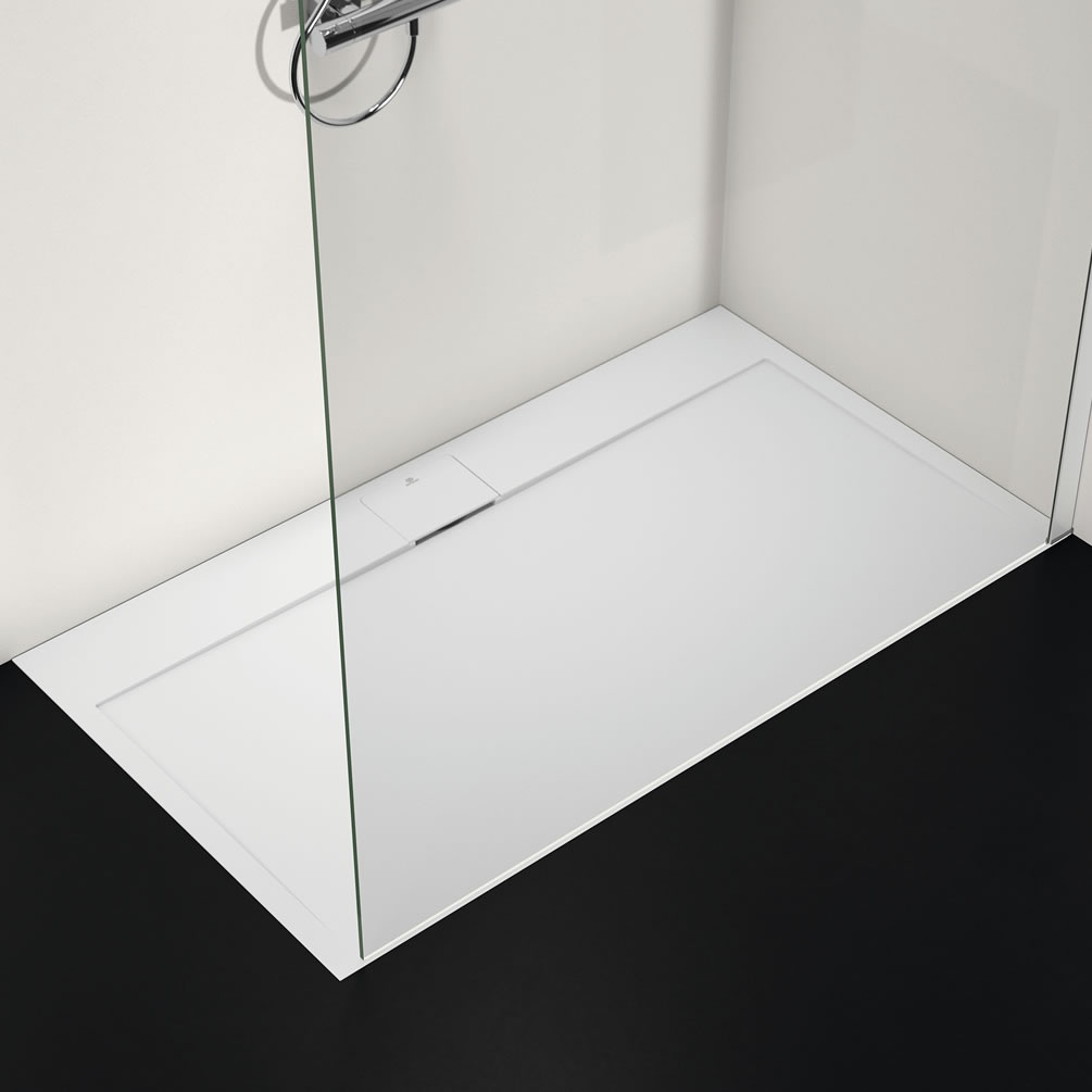 Lifestyle image of Ideal Standard i.life Ultra Flat S Pure White 1400 x 800mm Stone Resin Shower Tray